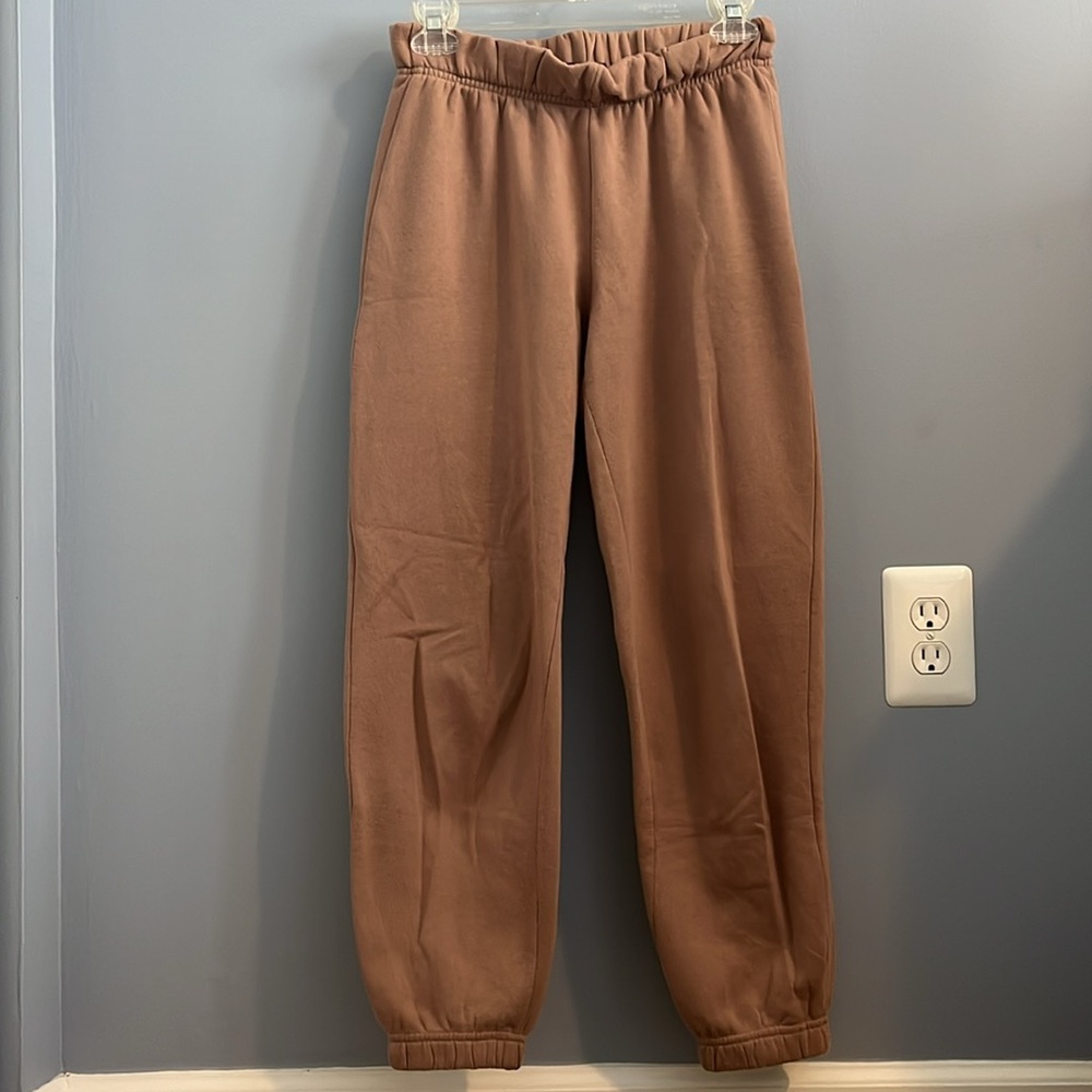 brown sweatpants